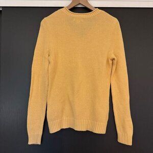 Studio Works Yellow 100% Cotton V-Neck Sweater sz S
